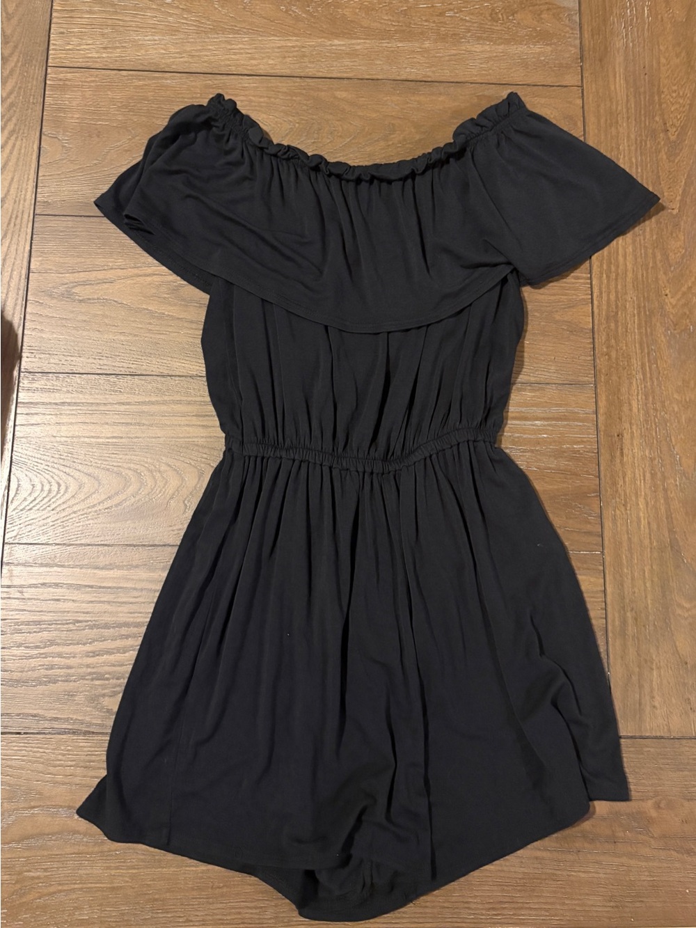 Abercrombie & Fitch Black Off-Shoulder Romper